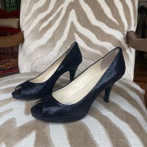 Calvin Klein Kail Pearlized Reprile Print Heels